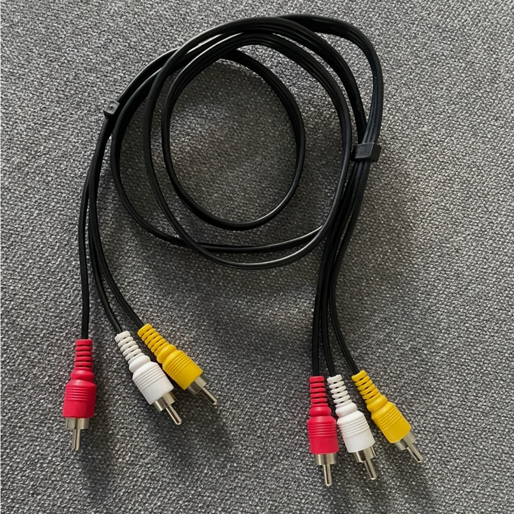 🖤PKG#3 Black AV Cable with Red, Yellow and White Connectors